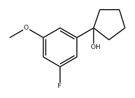 1-3-氟-5-甲氧基苯基环戊醇 结构式