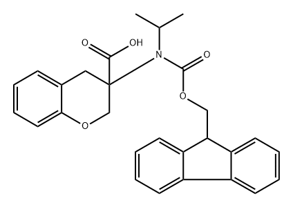 3-((((9H-fluoren-9-yl)methoxy)carbonyl)(isopropyl)amino)chromane-3-carboxylic acid 结构式