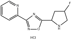 Pyridine, 2-[5-(4-fluoro-2-pyrrolidinyl)-1,2,4-oxadiazol-3-yl]-, hydrochloride (1:2) 结构式