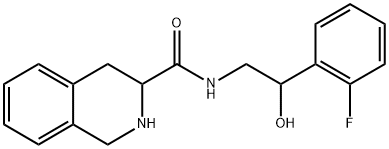 N-(2-(2-氟苯基)-2-羟基乙基)-1,2,3,4-四氢异喹啉-3-甲酰胺 结构式