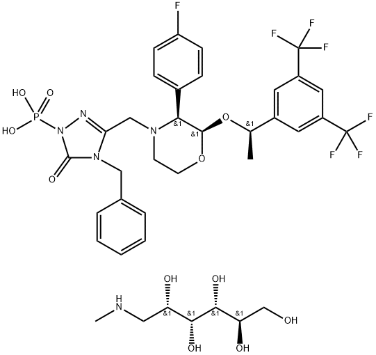 Fosaprepitant N-Benzyl Impurity Dimeglumine 结构式