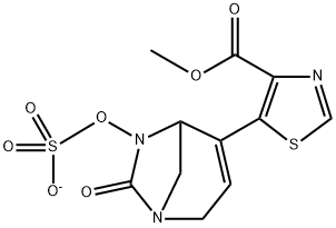 4-Thiazolecarboxylic acid, 5-[7-oxo-6-
(sulfooxy)-1,6-diazabicyclo[3.2.1]oct-3-en-4-yl]
-, 4-methyl ester, ion(1-) 结构式