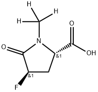 (4R)-4-氟-1-(甲基-D3)-5-氧代-L-脯氨酸 结构式