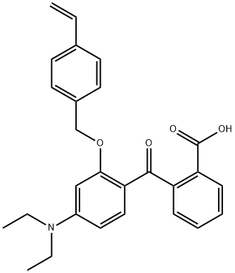 2-[4-(二乙氨基)-2-[(4-乙烯基苯基)甲氧基]苯甲酰基]苯甲酸 结构式