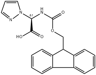 1H-Pyrazole-1-acetic acid, α-[[(9H-fluoren-9-ylmethoxy)carbonyl]amino]-, (αR)- 结构式