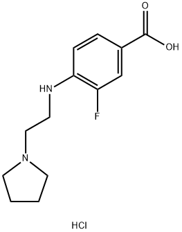 3-氟-4-((2-(吡咯烷-1-基)乙基)氨基)苯甲酸盐酸盐 结构式