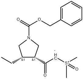 [2-[(3R,4S)-4-乙基-1-[(苯基甲氧基)羰基]-3-吡咯烷基]-2-氧代乙基]二甲基-亚砜内盐 结构式