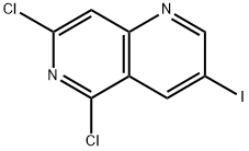 5,7-二氯-3-碘-1,6-萘吡啶 结构式