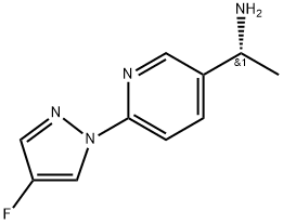 3-Pyridinemethanamine, 6-(4-fluoro-1H-pyrazol-1-yl)-α-methyl-, (αR)- 结构式