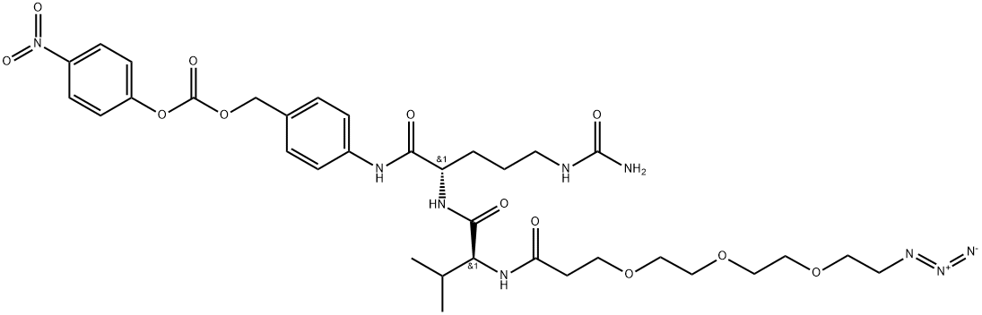 Azido-PEG3-Val-Cit-PAB-PNP 结构式
