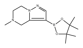 5-甲基-3-(4,4,5,5-四甲基-1,3,2-二氧硼杂硼烷-2-基)-4,5,6,7-四氢吡唑并[1,5-A]吡嗪 结构式