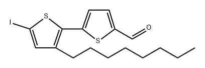 3'-辛基-5'-碘-[2,2'-联噻吩]-5-甲醛 结构式