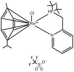 氯(P-伞花烃)[2-[(二-叔丁基膦基)甲基]吡啶]钌(II)三氟甲磺酸盐 结构式