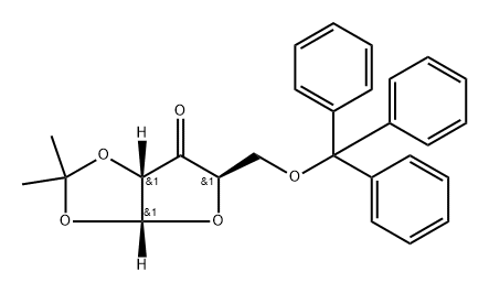 1,2-O-isopropylidene-5-O-(triphenylmethyl)-α-D-erythro-pentofuranos-3-ulose 结构式