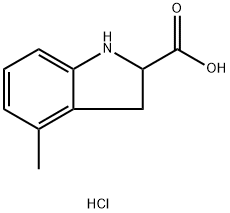 4-甲基二氢吲哚-2-羧酸盐酸盐 结构式