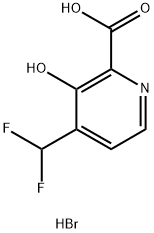 4-(二氟甲基)-3-羟基吡啶甲酸(氢溴酸盐) 结构式