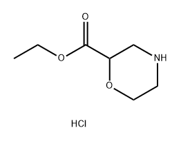 2-Morpholinecarboxylic acid, ethyl ester, dihydrochloride 结构式