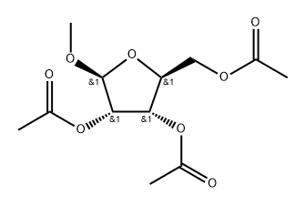 β-L-Ribofuranoside, methyl, 2,3,5-triacetate 结构式
