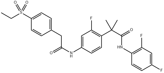 Benzeneacetamide, N-(2,4-difluorophenyl)-4-[[2-[4-(ethylsulfonyl)phenyl]acetyl]amino]-2-fluoro-α,α-dimethyl- 结构式