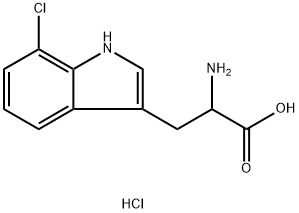 2-氨基-3-(7-氯-1H-吲哚-3-基)丙酸(盐酸盐) 结构式