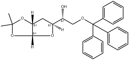 6-三苯甲基-3-脱氧-1,2-O-异丙叉-ALPHA-D-核己呋喃糖 结构式