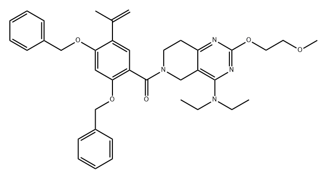 [4-(Diethylamino)-7,8-dihydro-2-(2-methoxyethoxy)pyrido[4,3-d]pyrimidin-6(5H)-yl][5-(1-methylethenyl)-2,4-bis(phenylmethoxy)phenyl]methanone 结构式