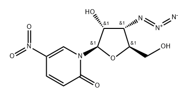 3'-Azido-3'-deoxy-5-nitro-4-deoxyuridine 结构式