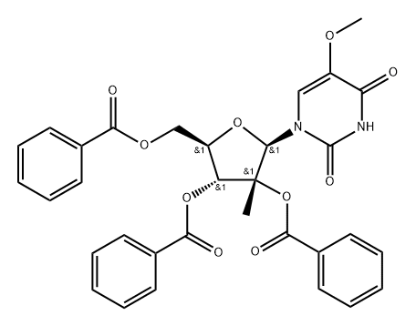 2',3',5'-Tri-O-benzoyl-2'-C-Methyl-5-Methoxyuridine 结构式