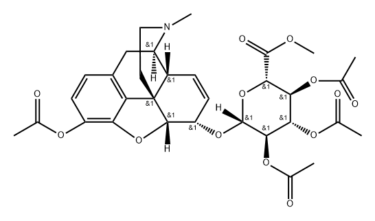 Morphine 3-Acetate 6-β-D-Glucuronide 2,3,4-Triacetate Methyl Ester 结构式