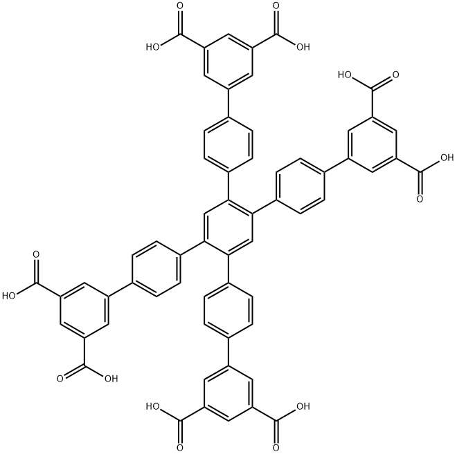 1,2,4,5-四(3',5'-二羧基联苯-4-基)苯 结构式