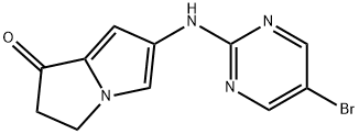 6-(5-Bromo-2-pyrimidinyl)amino-2,3-dihydro-1H-pyrrolizin-1-one 结构式