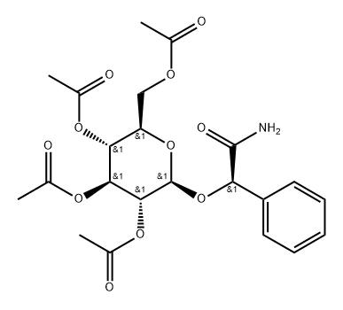 (αR)-α-[(2,3,4,6-Tetra-O-acetyl-β-D-glucopyranosyl)oxy]benzeneacetamide 结构式