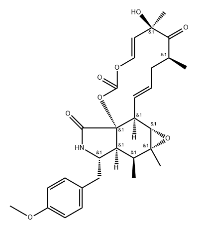 苯查尔菌素 B 结构式