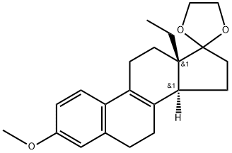 13-乙基-3-甲氧基甾烷-1,3,5(10)-三烯-17-酮-17-环亚乙基缩酮 结构式