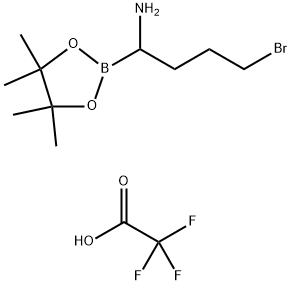 1,3,2-Dioxaborolane-2-methanamine, α-(3-bromopropyl)-4,4,5,5-tetramethyl-, 2,2,2-trifluoroacetate (1:1) 结构式