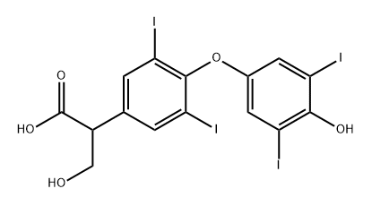 3-羟基-2-(4-(4-羟基-3,5-二碘苯氧基)-3,5-二碘苯基)丙酸 结构式