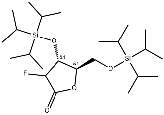 (4R,5R)-3-fluoro-4-((triisopropylsilyl)oxy)-5-(((triisopropylsilyl)oxy)methyl)dihydrofuran-2(3H)-one 结构式