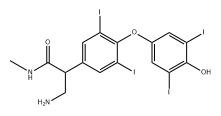 3-氨基-2-(4-(4-羟基-3,5-二碘苯氧基)-3,5-二碘苯基)-N-甲基丙酰胺 结构式