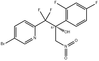 (R)-1-(5-bromopyridin-2-yl)-2-(2,4-difluorophenyl)-1,1-difluoro-3-nitropropan-2-ol 结构式