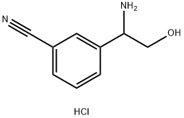 3-?(1-?氨基-?2-?羟乙基)-苯甲腈?盐酸盐 结构式