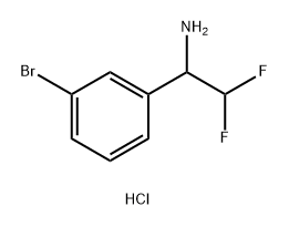 1-(3-bromophenyl)-2,2-difluoroethanamine HCl 结构式