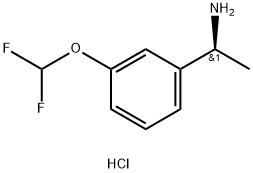 (S)-1-(3-(二氟甲氧基)苯基)乙烷-1-胺盐酸盐 结构式