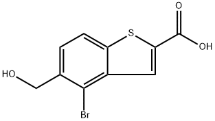 4-Bromo-5-hydroxymethyl-benzo[b]thiophene-2-carboxylic acid 结构式