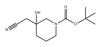 3-(氰甲基)-3-羟基哌啶-1-羧酸叔丁酯 结构式