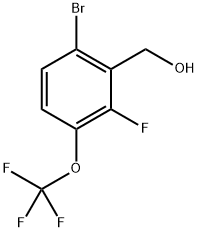 (6-Bromo-2-fluoro-3-(trifluoromethoxy)phenyl)methanol 结构式