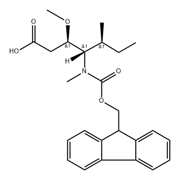 Heptanoic acid, 4-[[(9H-fluoren-9-ylmethoxy)carbonyl]methylamino]-3-methoxy-5-methyl-, (3R,4S,5S)- 结构式
