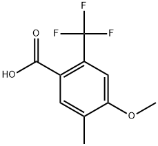 4-Methoxy-5-methyl-2-(trifluoromethyl)benzoic acid 结构式