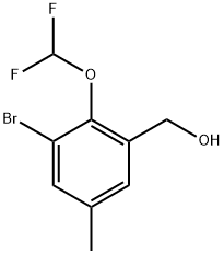 (3-bromo-2-(difluoromethoxy)-5-methylphenyl)methanol 结构式