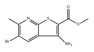 methyl 3-amino-5-bromo-6-methylthieno[2,3-b]pyridine-2-carboxylate 结构式