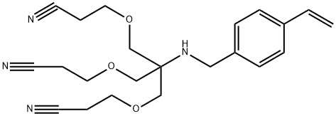 3,3-[[2-氰基乙氧基]甲基]-2-[[4-乙烯基苯基甲基]氨基]-1,3-丙腈 结构式